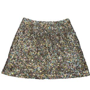 On 34th size 4 multi colored sequin mini skirt fully lined zipper like new